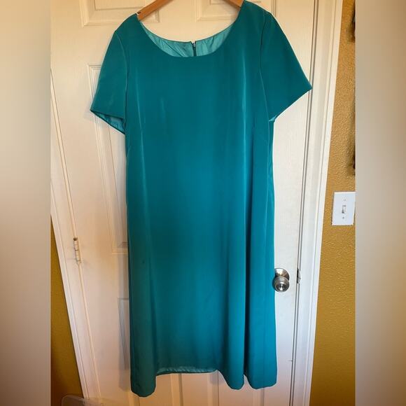 Beautiful Black W/ Tropical Flowers Blazer & Blue Short Sleeve Maxi Dress XL - Picture 2 of 7